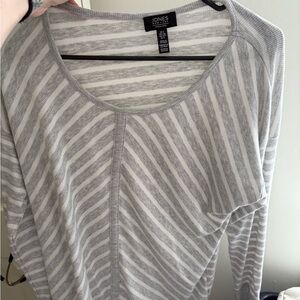 Jones New York Gray Striped Top